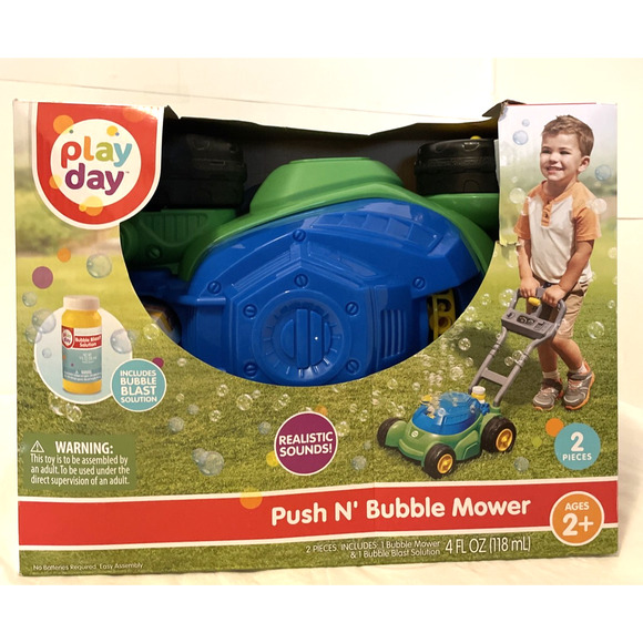 Play Day Push N Bubble Mower Toy with Realistic Sounds! & 4oz Bubble Solution - Picture 2 of 6